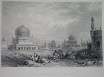 Оригинальные гробницы царей Голконды, 1837 г. ХИДАРБАД ИНДИЯ Азия Телангана