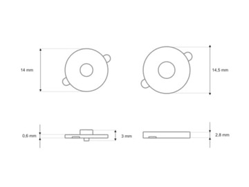 Magnes Cienki Zapięcie Magnetyczne 14mm 5szt
