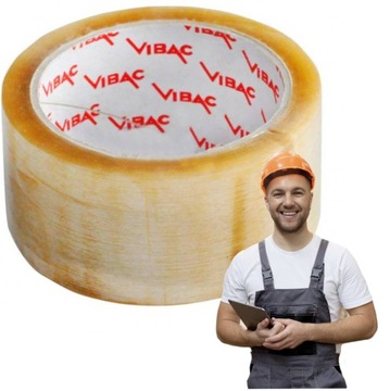 VIBAC КЛЕЙКАЯ УПАКОВОЧНАЯ ЛЕНТА РЕЗИНОВАЯ ПРОЗРАЧНАЯ 48x66 48/60 6 ШТ.
