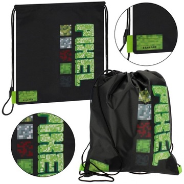Сумка для обуви Pixel Black, школьная сумка для ПЭ 39х33 см STARPAK