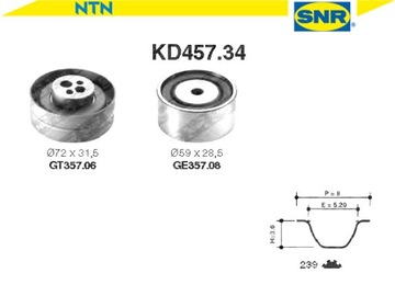 фото thumb №2, Комплект - набір ремінь розподільний вал [snr]