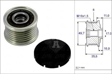фото thumb №2, Колесо ременное генератора mercedes 2,2cdi 2,7cdi ina