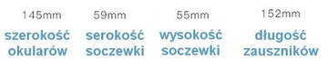 OKULARY KOREKCYJNE brąz MINUSY duże -4