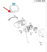 фото thumb №1, Корпус дзеркало зовнішнього права mercedes ml w164 оригінальний номер a16481018647755