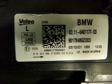 фото thumb №8, Bmw f48 lci лампи перед led ahl ліва права 5a01177 5a01178