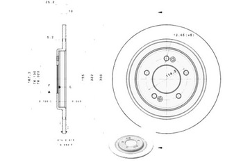 фото thumb №1, Brembo диски гальмівні 2szt. hyundai i40 i40 cw 1