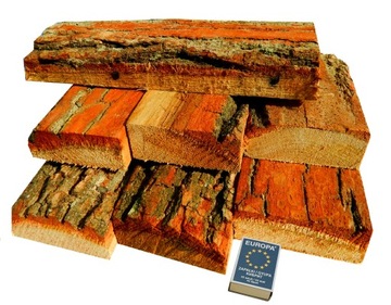 Kostka z korą 55dm3 Drewno Kominkowe Opałowe Dąb Opał KZK-18kg Transwood