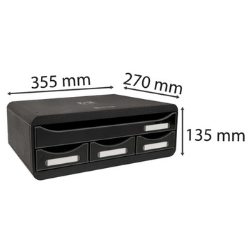 Exacompta Organizer z szufladami , czarny 319714D