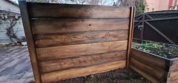 Бетонный деревянный забор, имитация дерева