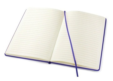 Notes A5 zamykany na gumkę kartki w linie ecru