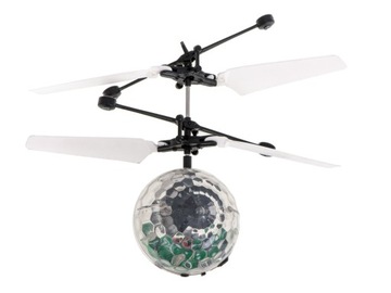 LATAJĄCA ŚWIECĄCA KULA DISCO LED STEROWANA RĘKĄ ROBOT CZUJNIK RUCHU DRON