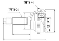 фото thumb №1, Шарнір зовнішній mazda demio 98- /+abs=44t