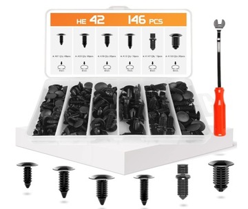 фото thumb №1, Набор клипсы клипсы rozporowe автомобильные 146 szt! + съемник do демонтажа