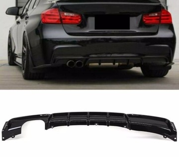 фото thumb №15, Диффузор задний бампера m набор m sport 12-18 чёрный блеск для bmw f30 f31