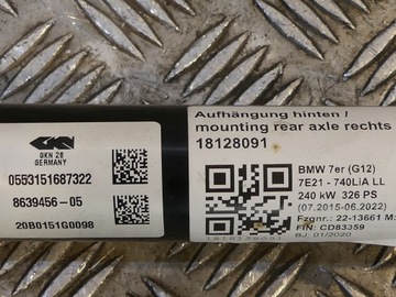 фото thumb №5, Bmw g11 g12 g32 полуось зад задняя левая правая 8639457 8639458