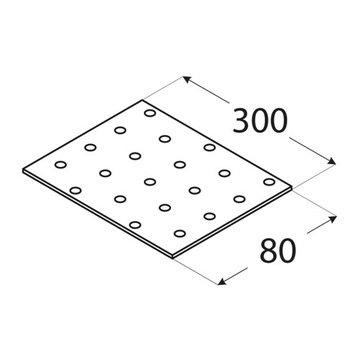 PP11 ПЛОСКИЙ СОЕДИНИТЕЛЬ ПЕРФОРИРОВАННАЯ ПЛАСТИНА 80x300 1шт.