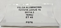 фото thumb №10, Алюминиевый диск toyota lexus 16 5x114,3 16x6j