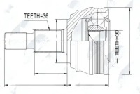 Купить Шрус  полуось npz-vw-007 nty audi a3 8l, фото thumb