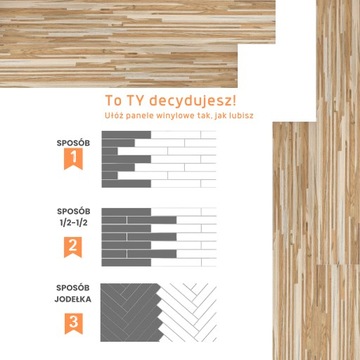 Panele Winylowe Samoprzylepne 5m² SŁONECZNY PARKIET Deski parkiet WODOODP*
