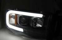 Фары dodge ram 02-06r led трубка  ходовие огни  черный Оригинал, фото thumb