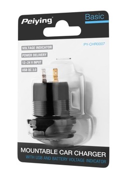 Автомобильное зарядное устройство USB PD QC 63 Вт с функцией быстрой зарядки - Peiying