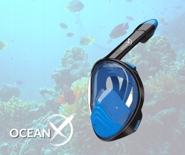 Детская полнолицевая маска для подводного плавания с трубкой XS OceanX