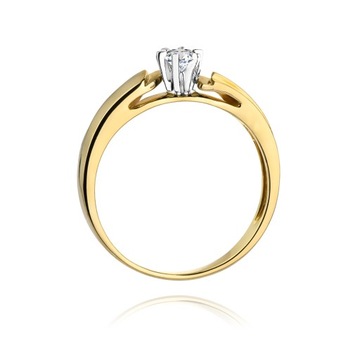 Złoty pierścionek z brylantami 0,10 ct pr. 585 r12