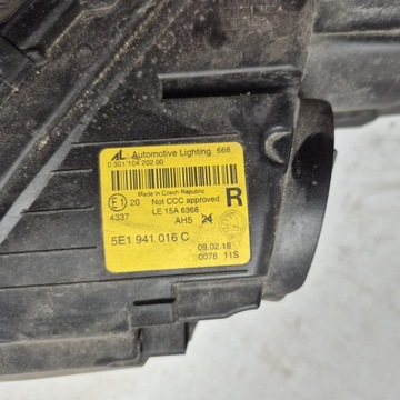 фото thumb №6, Skoda octavia iii 3 5e0 5e рестайлинг 16- лампа правая перед передняя 5e1941016c