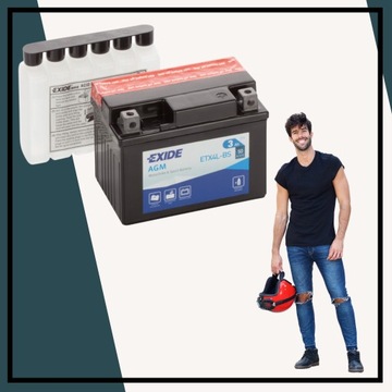Четырех аккумуляторная батарея 3 Ач EXIDE AGM ETX4L-BS для квадроциклов ЭФФЕКТИВНОСТЬ ДОЛГОВЕЧНОСТЬ ДОЛГОВЕЧНОСТЬ