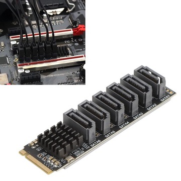 Карта адаптера m.2 to sata3.0 6 Гбит/с, высокоскоростная asm1166 m.2 pcie to sata, расширение