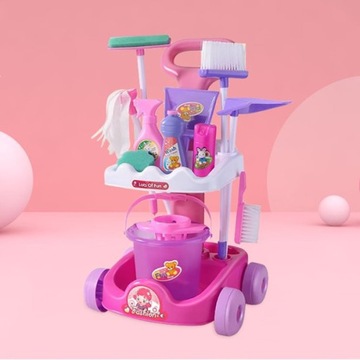 НАБОР ДЛЯ ЧИСТКИ ТЕЛЕЖКИ для детей + ШВАБРА ВЕДРО МЕТЛА Magical Cleaner