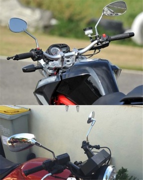 Chromowane Boczne Lusterka Motocyklowe Uniwersalne M10