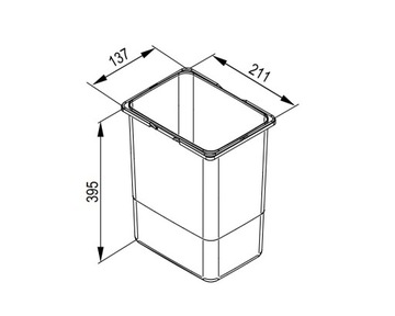 Папка-сортировщик для мусорных корзин PRAKTIKO для ящика 60 см 1x20л+2x9л