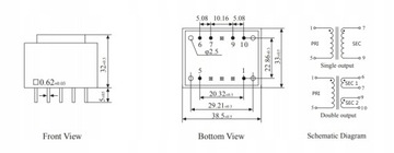 PE3515-II-3,5VA-1110V-15V Трансформатор печатной платы