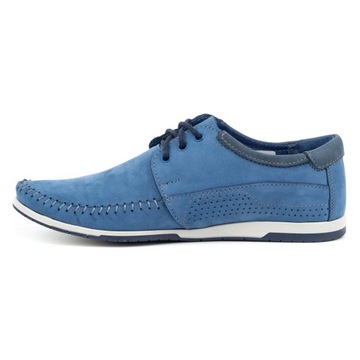 Мужские туфли кожаные лоферы с лакированием 875 Blue 41