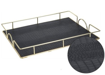 Поднос декоративный черный GOLD Glamour 40x25 см