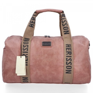 Большая женская мужская кожаная дорожная сумка Dirty Pink Herisson HR2102A662