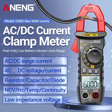 ANENG CM82 Цифровые клещи, 6000 отсчетов