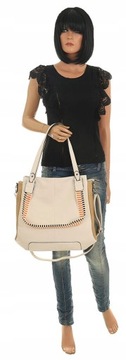The Grace bags Torebka Damska beżowa worek listonoszka YD9018 Beige