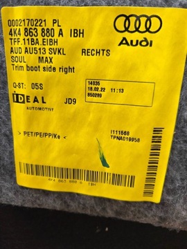 фото thumb №9, Audi q8 e-tron s 4ke обивка багажника обшивки пол порог 4k4863880a