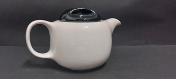 Чайник, старая керамика, черно-белый, Туловице, 1980-е, дизайн