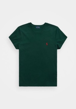 POLO RALPH LAUREN damski t-shirt okrągły dekolt zielona koszulka basic