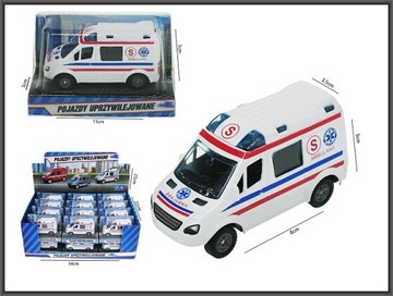 Van Pogotowie mini 8cm Autko metalowe z napędem