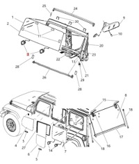 фото thumb №8, Дистанционная втулка стёкла передний - mopar 2007-2018 jeep wrangler 55397209aa