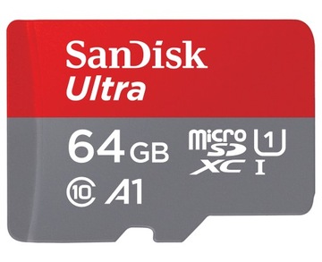 КАРТА SANDISK 64 ГБ SDHC КЛАСС 10 + АДАПТЕР 140 МБ/С