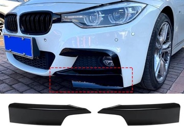 РАЗДЕЛИТЕЛЬ ЮБКА ПЕРЕДНЕГО БАМПЕРА BMW F30 F31 M SPORT FLAPS ЧЕРНЫЙ БЛЕСК