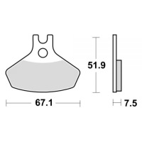 фото thumb №14, Тормозные колодки тормозные перед зад sinter-si, 51,9x67,1x7,5mm can-am ds 450