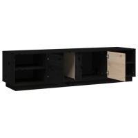 Тумба под телевизор черная 156x40x40 см массив дерева