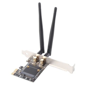 Переходник mini pci e на pci e с 2 антеннами для PCI Express половинного размера