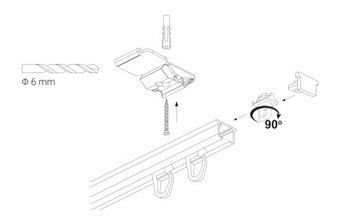 Карниз одинарный, WHITE RAIL ZS-250 см, CREATIVA RAIL